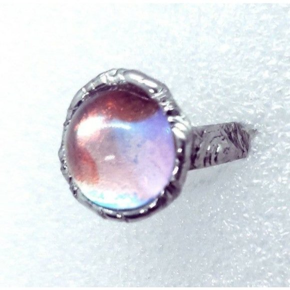 Rainbow orb Ring handmade adjustable Gothic metalwork - Picture 8 of 12